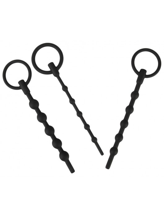 Набор из 3 черных силиконовых уретральных стимуляторов Training Set - Orion - купить с доставкой в Бердске