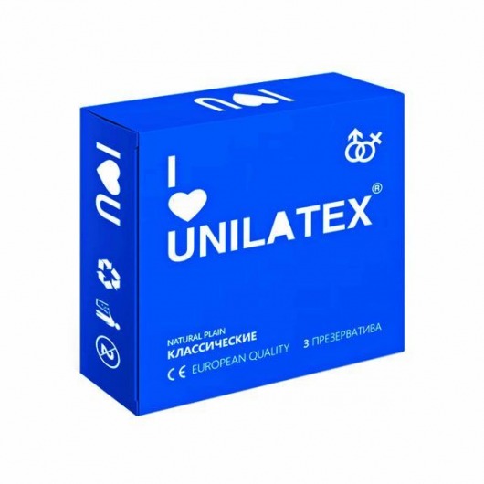 Классические презервативы Unilatex Natural Plain - 3 шт. - Unilatex - купить с доставкой в Бердске