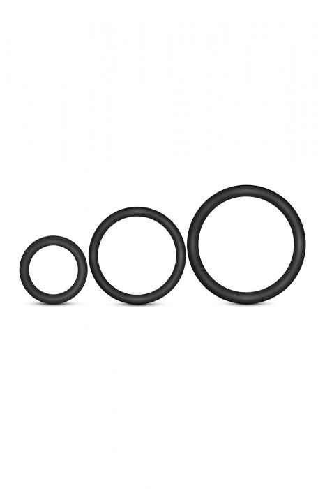 Набор из 3 черных эрекционных колец Cock Ring Set - Blush Novelties - в Бердске купить с доставкой