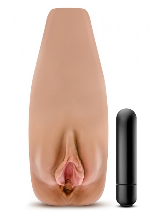 Маструбатор-вагина с вибрацией Soft   Wet Renata Realistic Tan Masturbator - Blush Novelties - в Бердске купить с доставкой