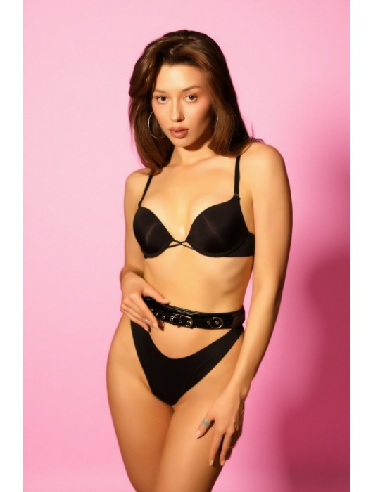 Эффектный черный пояс из лаковой эко-кожи - БДСМ Арсенал - купить с доставкой в Бердске