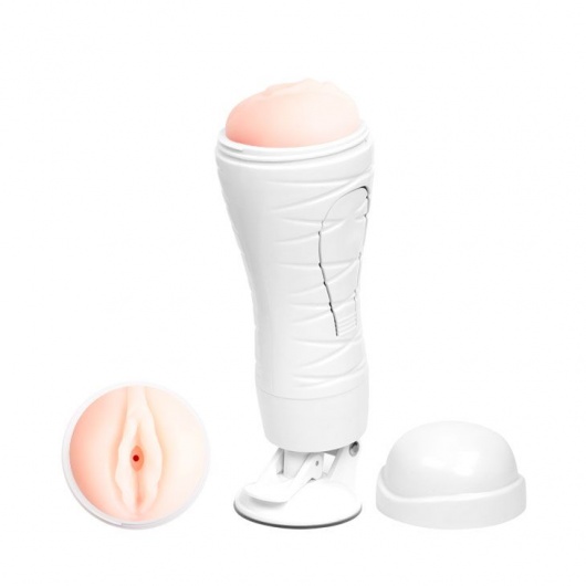 Мастурбатор-вагина Flora White с присоской и 12 режимами вибрации - Baile - в Бердске купить с доставкой