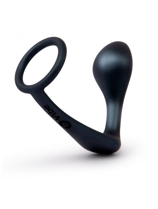 Черное эрекционное кольцо со стимулятором простаты Ringer Cock Ring   Plug - b-Vibe - в Бердске купить с доставкой