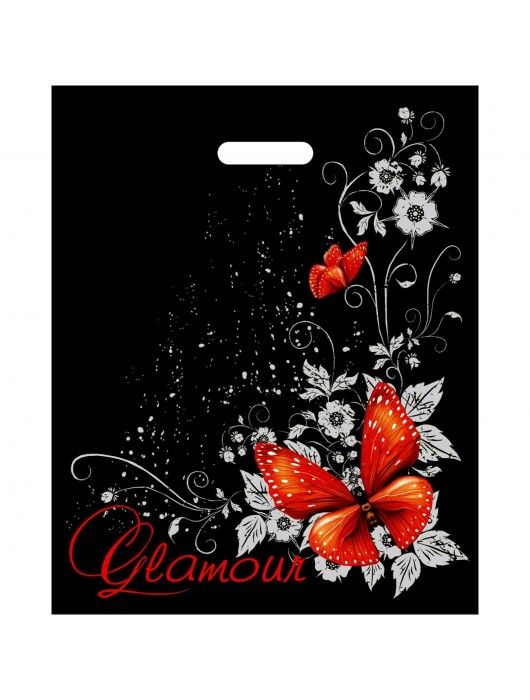 Черный пакет Glamour с вырубной ручкой (38х47 см) - Сима-Ленд - купить с доставкой в Бердске