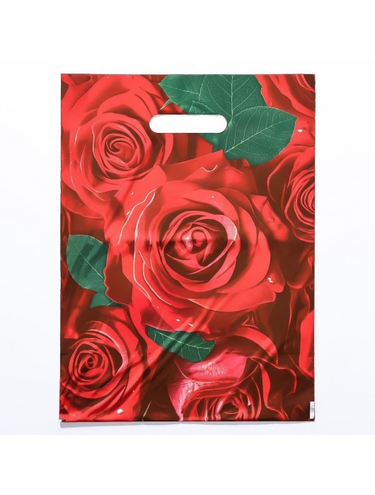 Пакет с цветочным принтом и вырубной ручкой (30х40 см) - Сима-Ленд - купить с доставкой в Бердске