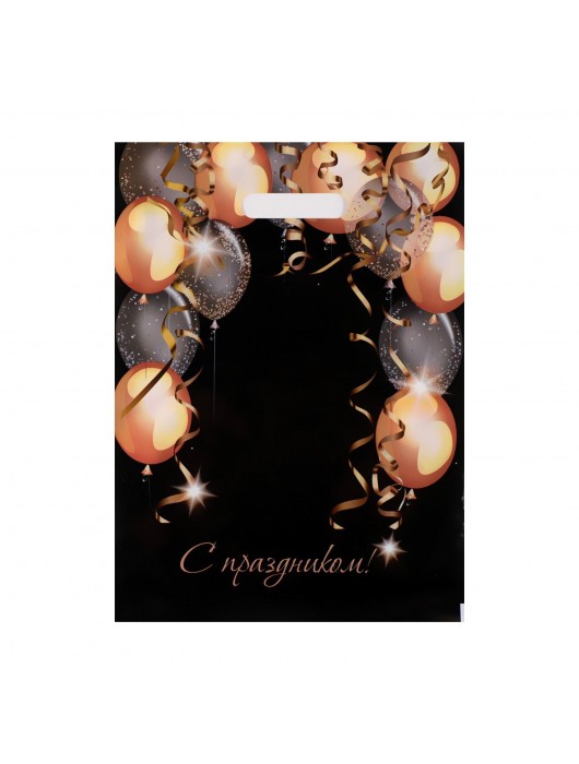 Пакет с вырубной ручкой и принтом в виде шариков (30х40 см) - Сима-Ленд - купить с доставкой в Бердске