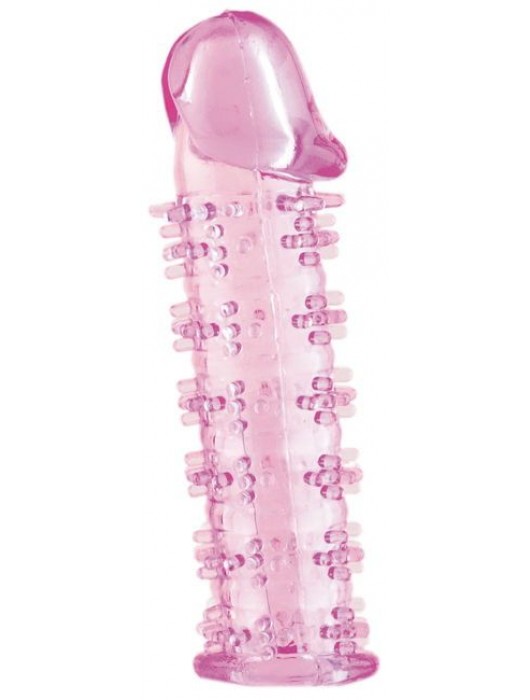 Розовая насадка на пенис с шипами - 12,5 см. - A-toys - в Бердске купить с доставкой