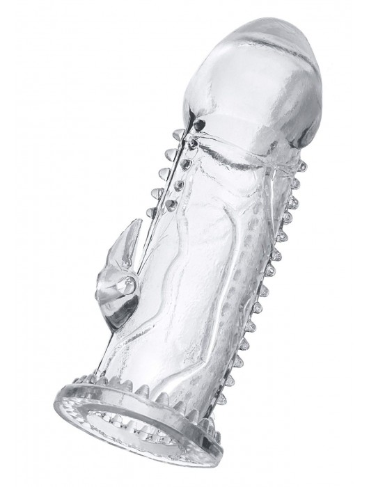 Прозрачная насадка на пенис с шипиками и коготком - 13,5 см. - A-toys - в Бердске купить с доставкой