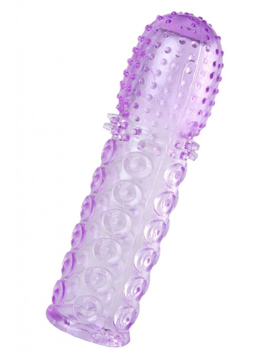 Фиолетовая рельефная насадка на пенис - 13,5 см. - A-toys - в Бердске купить с доставкой