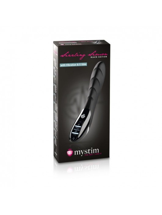 Вибратор с электростимуляцией Sizzling Simon Black Edition - 27 см. - MyStim - купить с доставкой в Бердске