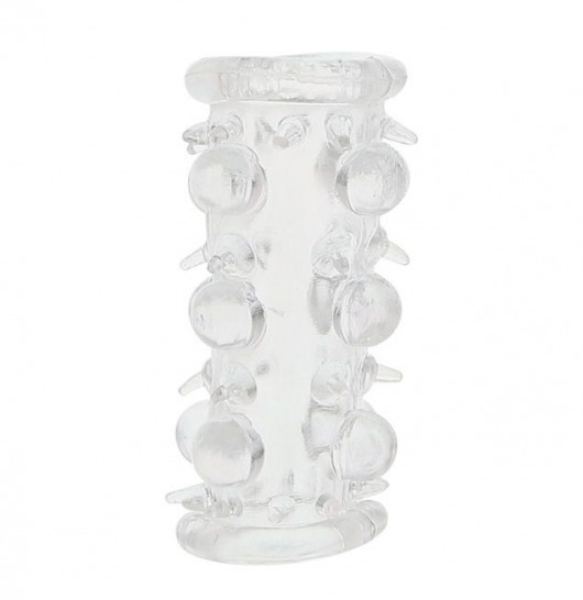Прозрачная насадка на пенис с шипами и бугорками JELLY JOY LUST CLUSTER CLEAR - Dream Toys - в Бердске купить с доставкой