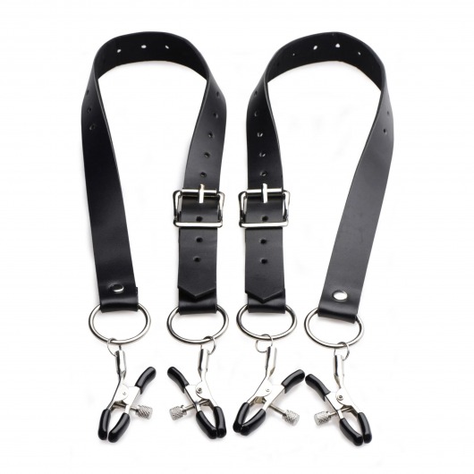 Ремни с зажимами для половых губ Spread Labia Spreader Straps with Clamps - XR Brands - купить с доставкой в Бердске