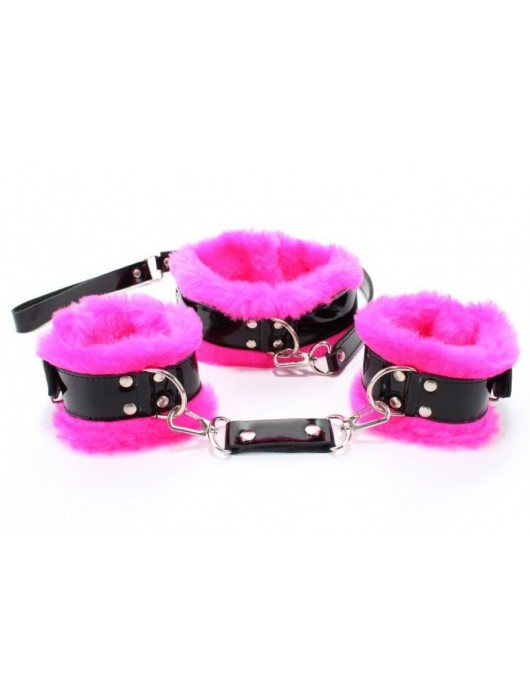 Набор с розовым мехом BDSM Light - БДСМ Арсенал - купить с доставкой в Бердске