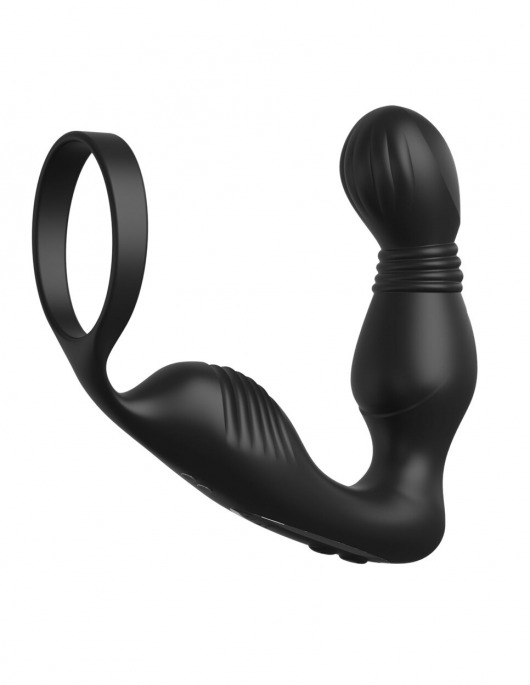 Черный вибростимулятор простаты с эрекционным кольцом Ass-Gasm Pro P-Spot Milker - Pipedream - в Бердске купить с доставкой