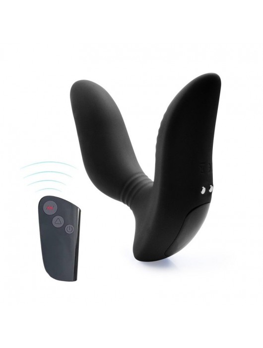 Черный вибромассажер простаты 3,5’’ Remote Control Curve P-spot Massager - 12 см. - Erokay - в Бердске купить с доставкой