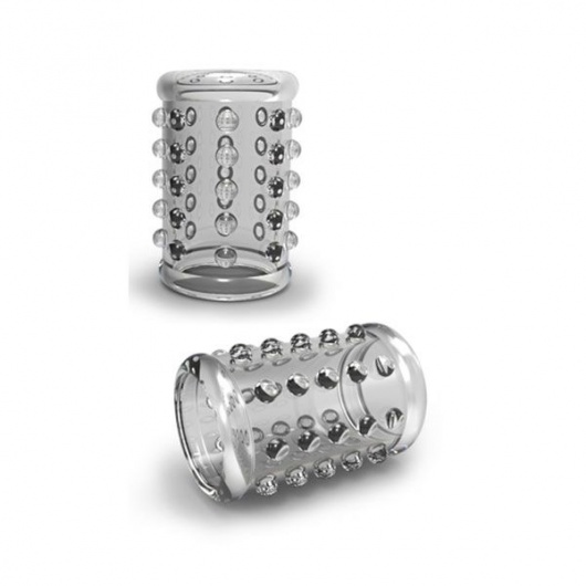 Прозрачная насадка на пенис с шишечками STAY HARD COCK SLEEVE 02 CLEAR - Blush Novelties - в Бердске купить с доставкой