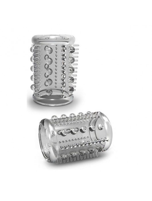 Прозрачная насадка с шипами и шишечками STAY HARD COCK SLEEVE 03 CLEAR - Blush Novelties - в Бердске купить с доставкой