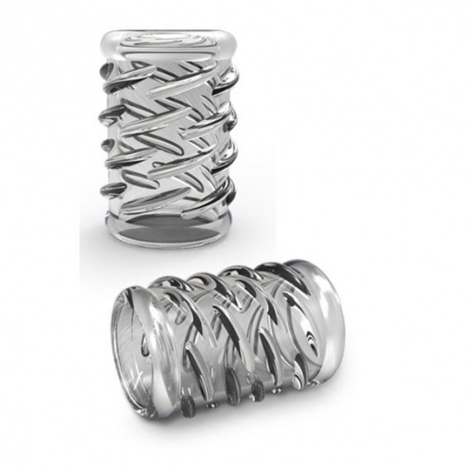 Прозрачная насадка с объёмными чёрточками STAY HARD COCK SLEEVE 06 CLEAR - Blush Novelties - в Бердске купить с доставкой