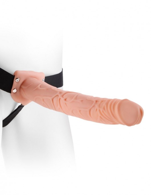 Фаллопротез телесного цвета Hollow Strap-On - 29 см. - Pipedream - купить с доставкой в Бердске