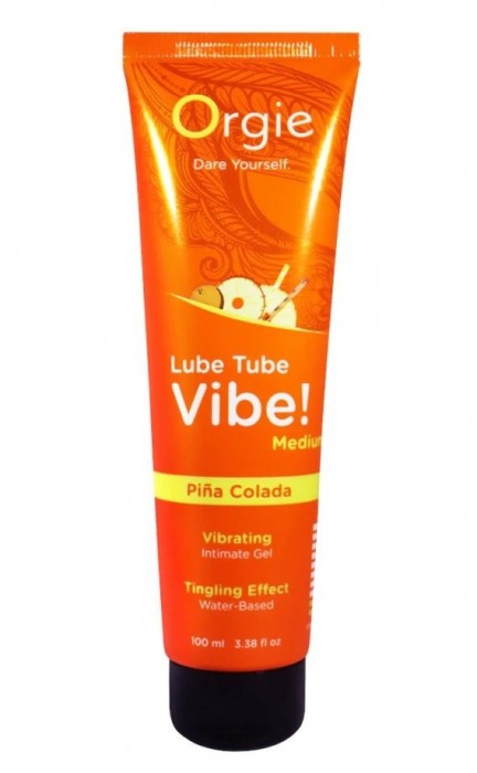 Гель с эффектом вибрации Lube Tube Vibe Medium Pina Colada - 100 мл. - ORGIE - купить с доставкой в Бердске