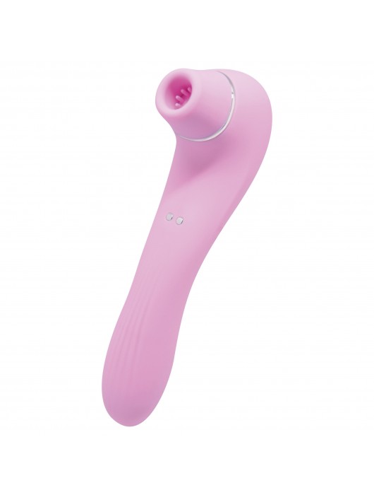 Розовый стимулятор Smoooch Clitoral Suction   Vibration - 18,6 см. - Adrien Lastic