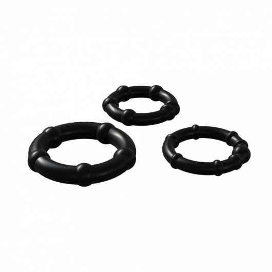 Набор из 3 черных эрекционных колец Babooom Ring Set - Adrien Lastic - в Бердске купить с доставкой