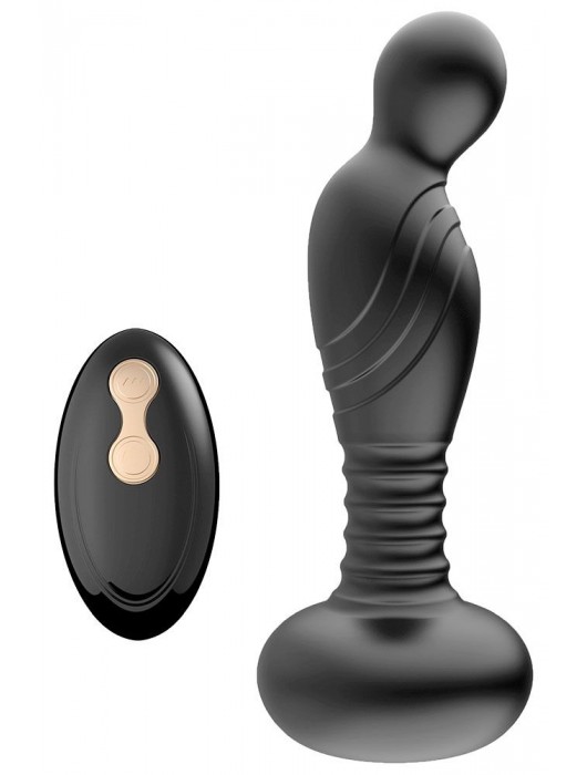 Черный массажер простаты с вибрацей и возвратно-поступательными движениями - Boys of Toys - в Бердске купить с доставкой