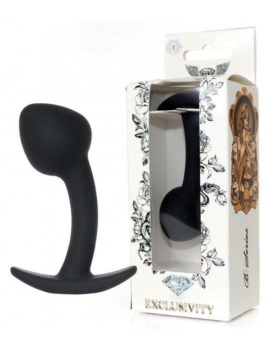Черная анальная втулка Curved - 9 см. - Boys of Toys