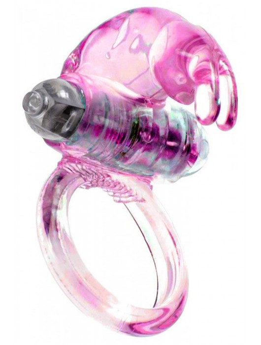 Розовое эрекционное виброкольцо с клиторальным зайчиком - Boys of Toys - в Бердске купить с доставкой