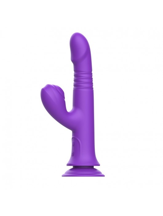 Фиолетовый вибратор-кролик на присоске - 23,8 см. - I-MOON