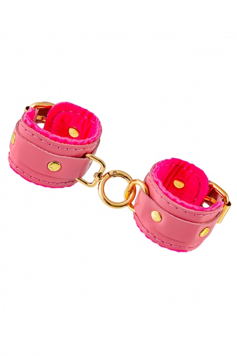 Розовые двуслойные кожаные оковы - Pecado - купить с доставкой в Бердске
