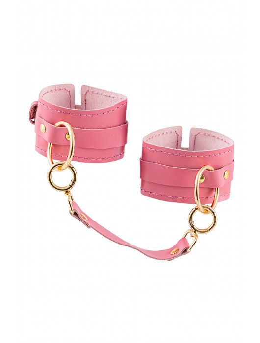Розовые однослойные кожаные оковы - Pecado - купить с доставкой в Бердске
