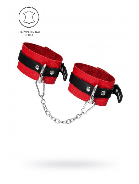 Красно-черные мягкие оковы с одним ремешком и люверсами - Pecado - купить с доставкой в Бердске