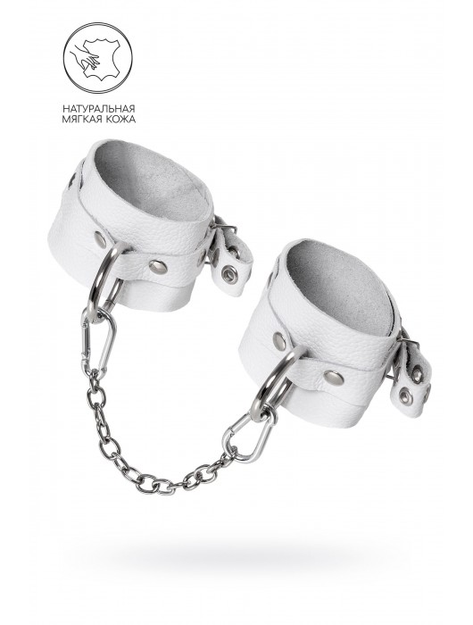 Белые мягкие кожаные оковы с люверсами - Pecado - купить с доставкой в Бердске
