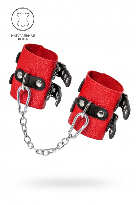 Красно-черные мягкие наручники с двумя ремешками с люверсами - Pecado - купить с доставкой в Бердске