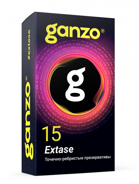 Презервативы анатомической формы с точечной и ребристой структурой Ganzo Extase - 15 шт. - Ganzo - купить с доставкой в Бердске