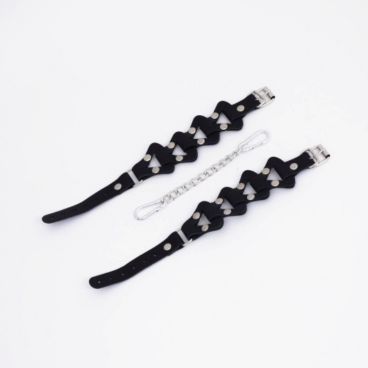 Черные кожаные оковы из звеньев - Crazy Handmade - купить с доставкой в Бердске