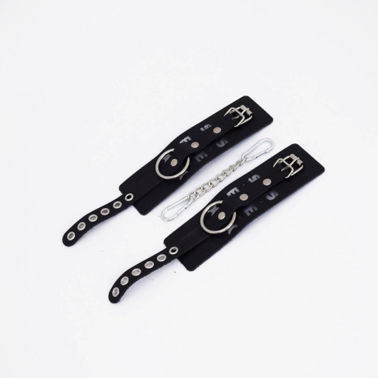 Черные кожаные наручники Sex - Crazy Handmade - купить с доставкой в Бердске