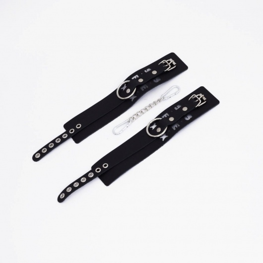 Черные кожаные оковы Sex - Crazy Handmade - купить с доставкой в Бердске