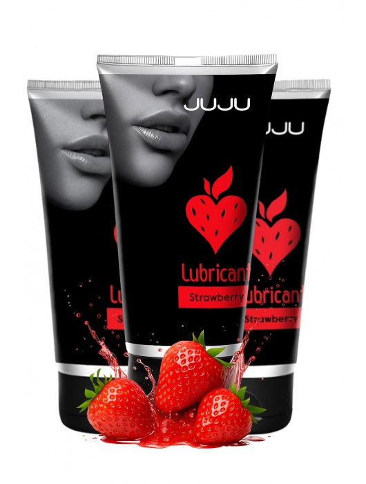 Набор из 3 съедобных лубрикантов JUJU со вкусом клубники - JuJu - купить с доставкой в Бердске