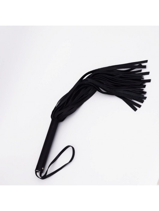 Черный кожаный флоггер - 45 см. - Crazy Handmade - купить с доставкой в Бердске