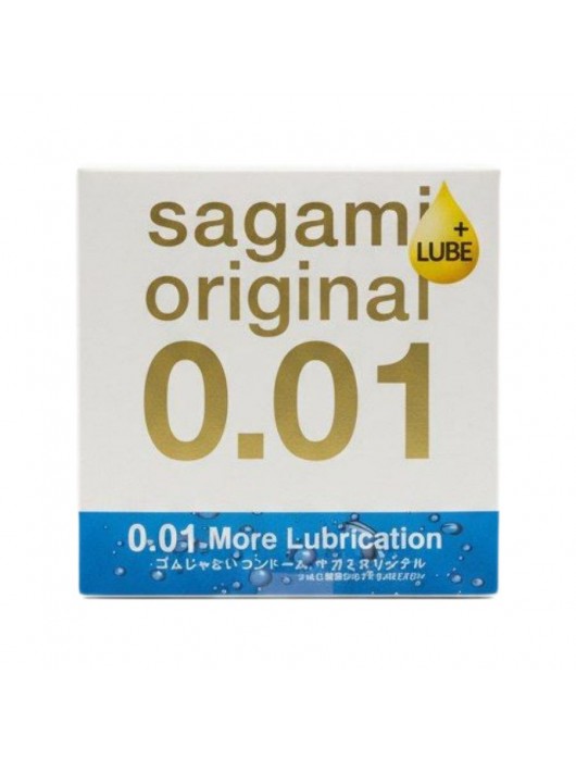 Увлажнённый презерватив Sagami Original 0.01 Extra Lub - 1 шт. - Sagami - купить с доставкой в Бердске