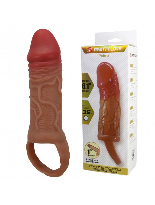 Реалистичная насадка на член Peirre - 15,5 см. - Baile - в Бердске купить с доставкой