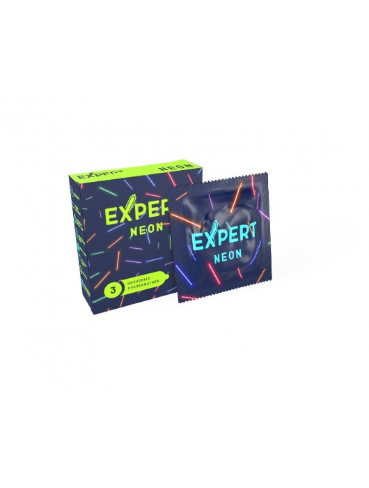 Светящиеся в темноте презервативы Expert Neon - 3 шт. - Expert - купить с доставкой в Бердске