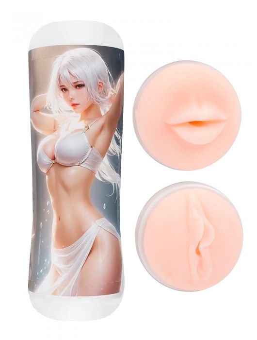Двусторонний мастурбатор в колбе аниме - вагина и ротик - Tokyo Style - в Бердске купить с доставкой