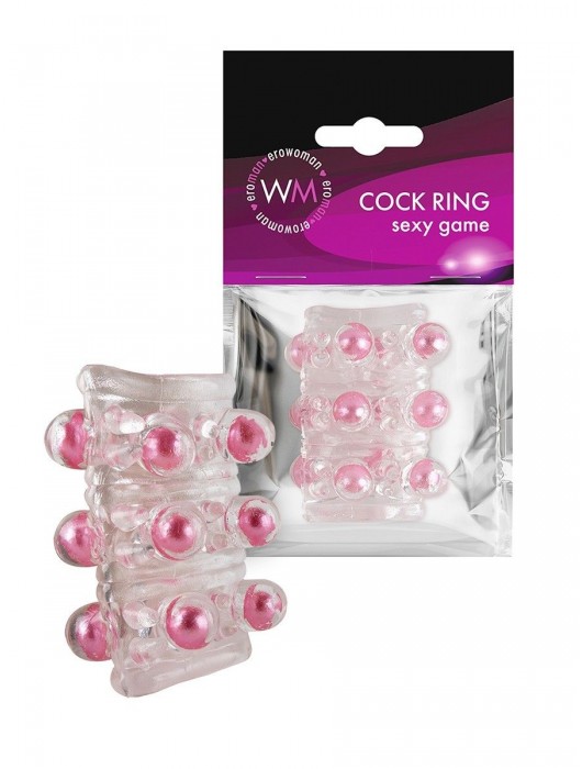 Прозрачная сквозная насадка на пенис с цветными шариками - Erowoman-Eroman - в Бердске купить с доставкой