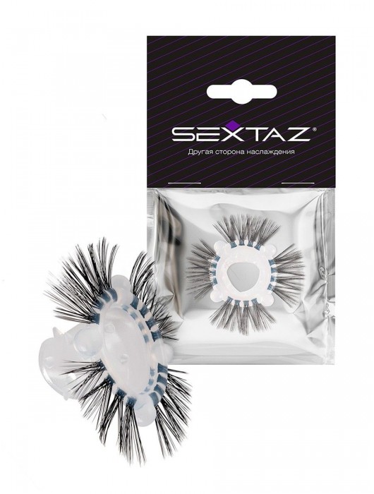 Эластичное эрекционное кольцо с черными «ресничками» - Sextaz - в Бердске купить с доставкой