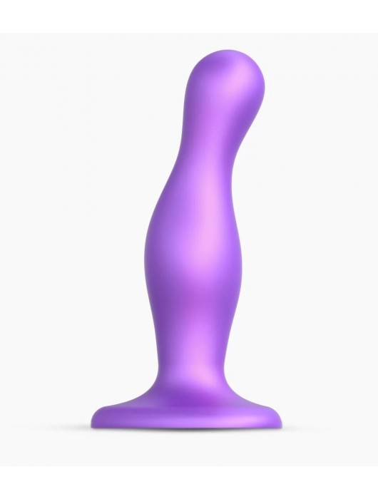 Фиолетовая насадка Strap-On-Me Dildo Plug Curvy size M - Strap-on-me - купить с доставкой в Бердске