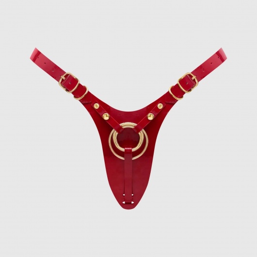 Красный пояс для фиксации насадок Strap-On-Me Leatherette Harness Fabulous - Strap-on-me - купить с доставкой в Бердске