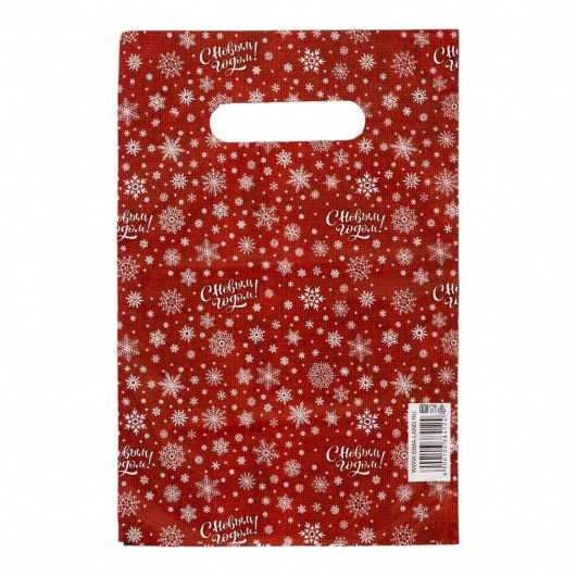 Красный подарочный новогодний пакет с вырубной ручкой (20х30 см) - Сима-Ленд - купить с доставкой в Бердске